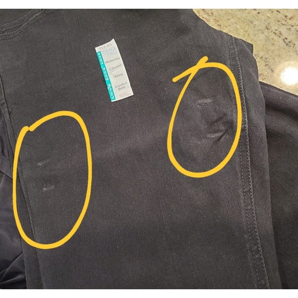 Time and Tru Women L & XL Maternity Black Denim Stretch Skinny Jeans Full Panel - Picture 6 of 10